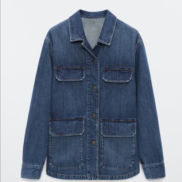 Massimo Dutti denim jacket with pockets - Picture 1 of 6